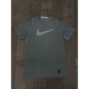 Nike Pro Dri-Fit Jersey T-Shirt Mens Size XL Grey Short Sleeve Swoosh Logo
